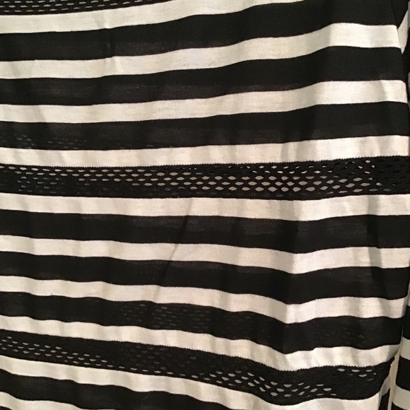 Intrend Black & White Striped Top 3/4 Sleeves L - Picture 2 of 8